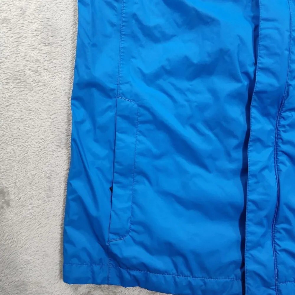 Columbia Rain Coat Jacket Youth Large 14/16 Blue Omni-Tech Hooded Waterproof
